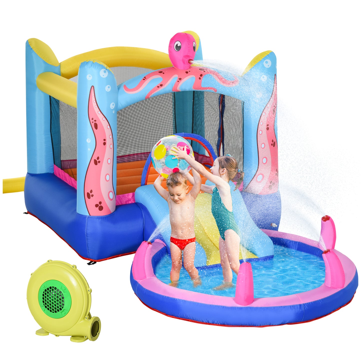 Bouncy Castle Slide Water Pool Trampoline, Blower 3.6 x 1.75 x 1.8m
