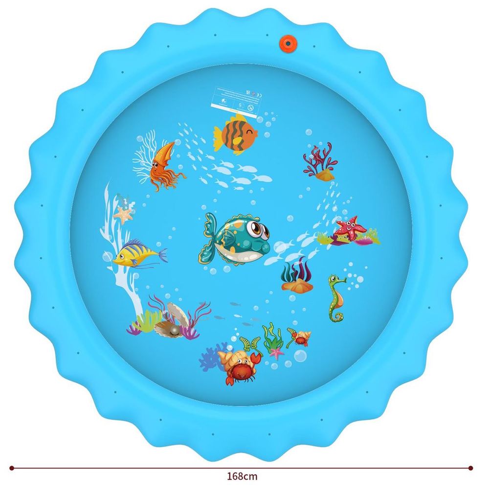 SOKA 168cm Round Inflatable Sprinkler Splash Pad Play Mat Water Summer Toy Kids