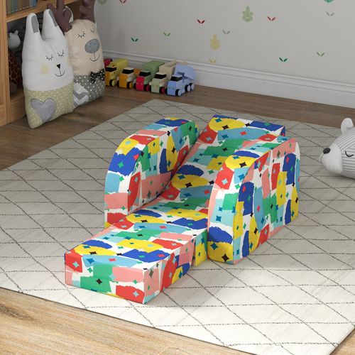 AIYAPLAY Kids Armchair, Foldable Toddler Chair for Bedroom - Multicoloured
