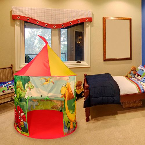 SOKA Dinosaur Play Tent Portable Foldable Red & Yellow Pop Up Garden Playhouse Tent