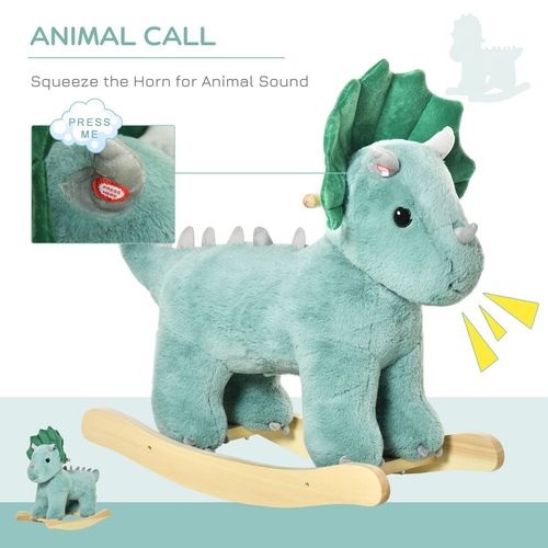 Kids Ride-On Rocking Horse Triceratops-shaped Toy for 36-72 Months