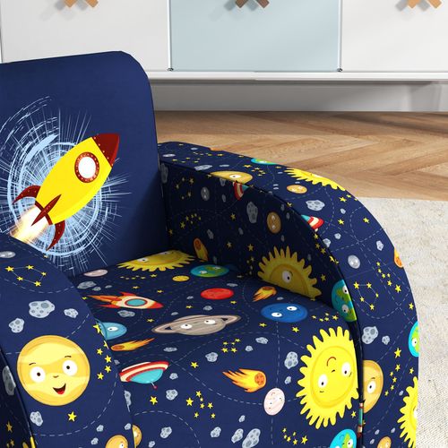 AIYAPLAY Kids Armchair, Foldable Toddler Chair for Bedroom - Dark Blue