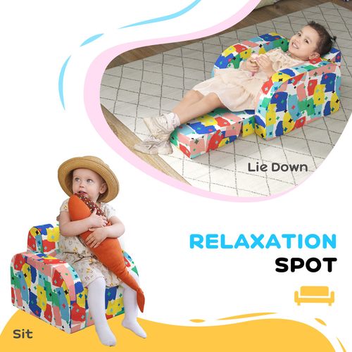 AIYAPLAY Kids Armchair, Foldable Toddler Chair for Bedroom - Multicoloured