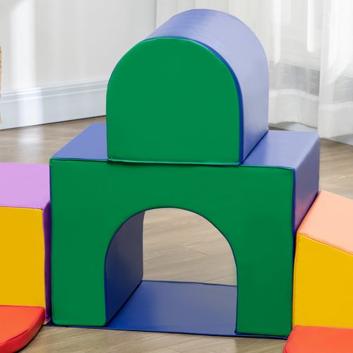 HOMCOM 7 Pieces Kids Foam Soft Play Set Toddler Climbers Play Structures