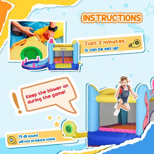 Bouncy Castle Slide Water Pool Trampoline, Blower 3.6 x 1.75 x 1.8m